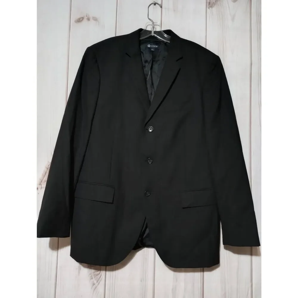 J Crew Blazer Men's 42R Black Italian‎ Wool